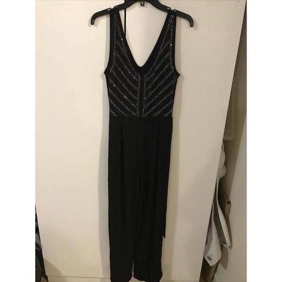 Carmen Marc Valvo Womens Black Jumpsuit Size Medium NWT! M23 - Picture 7 of 9